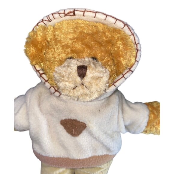 Set Of 2 Plush Teddy Bears In Outfits - Hooded Sweatshirt & Corduroy Pants + Pin - Picture 5 of 13